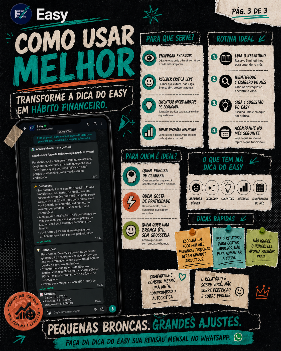 Criativo social do Easy explicando como usar melhor