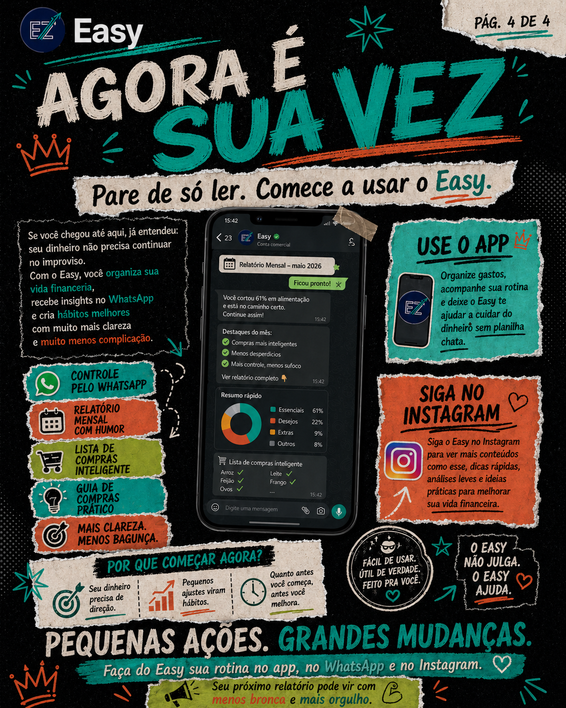 Criativo social do Easy com chamada para usar o app
