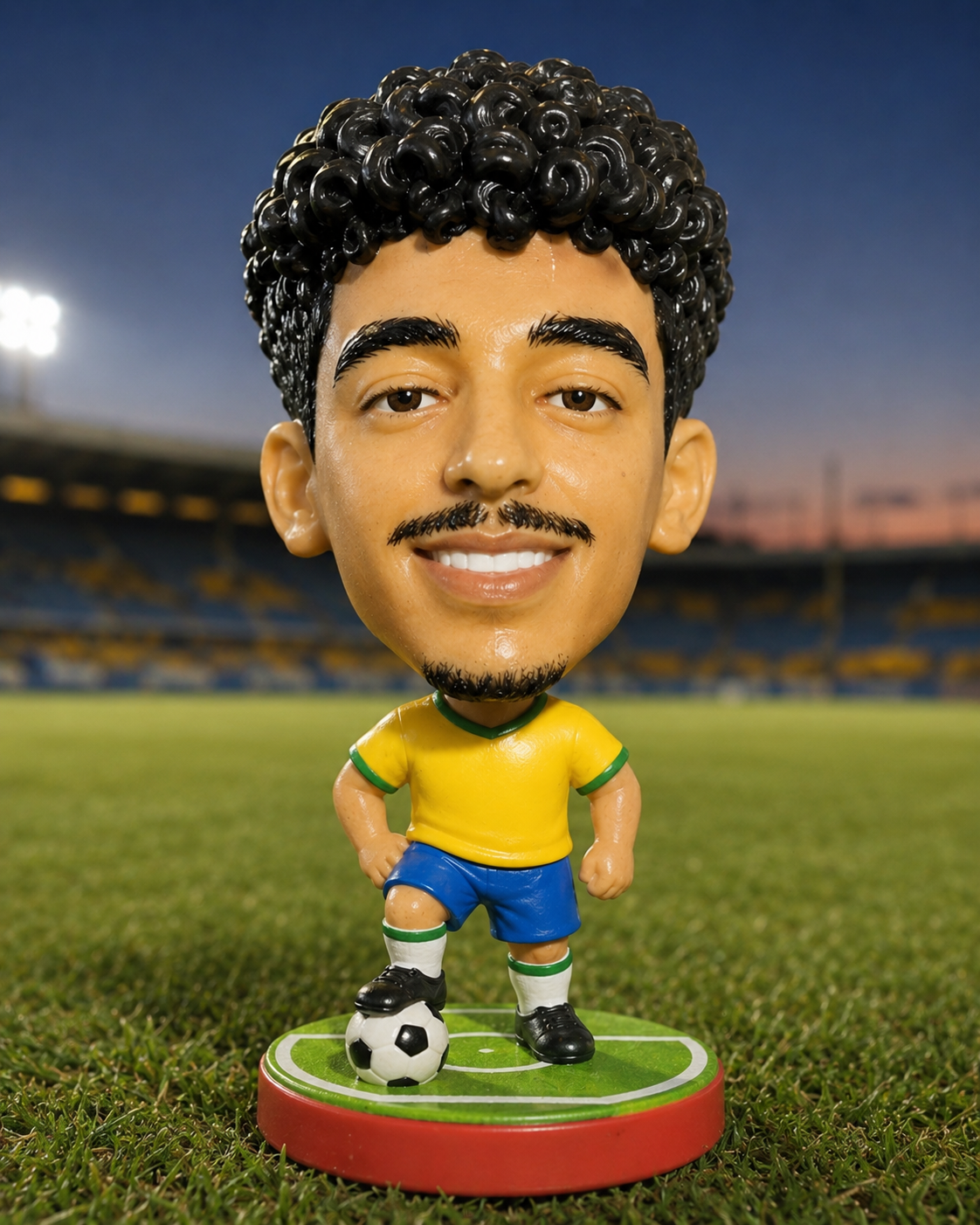 Miniatura estilizada de Luiz Eduardo com tema de futebol