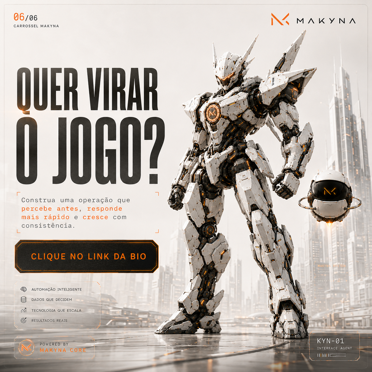 Carrossel da Makyna com chamada para ação