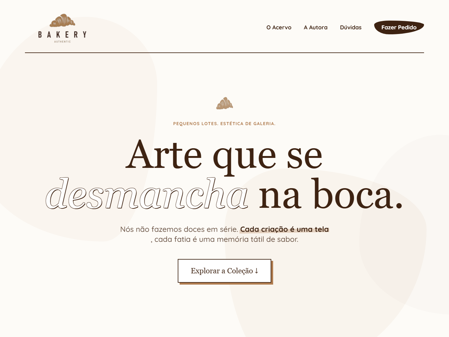 Preview da home publicada do site Bakery Authentic